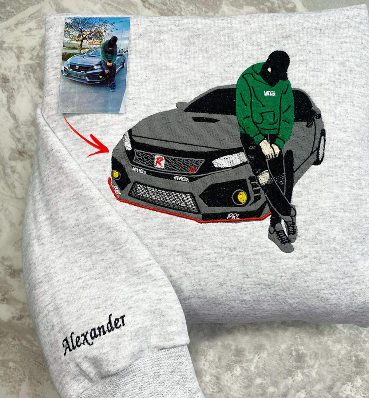 Custom Embroidered Car from Your Photo
