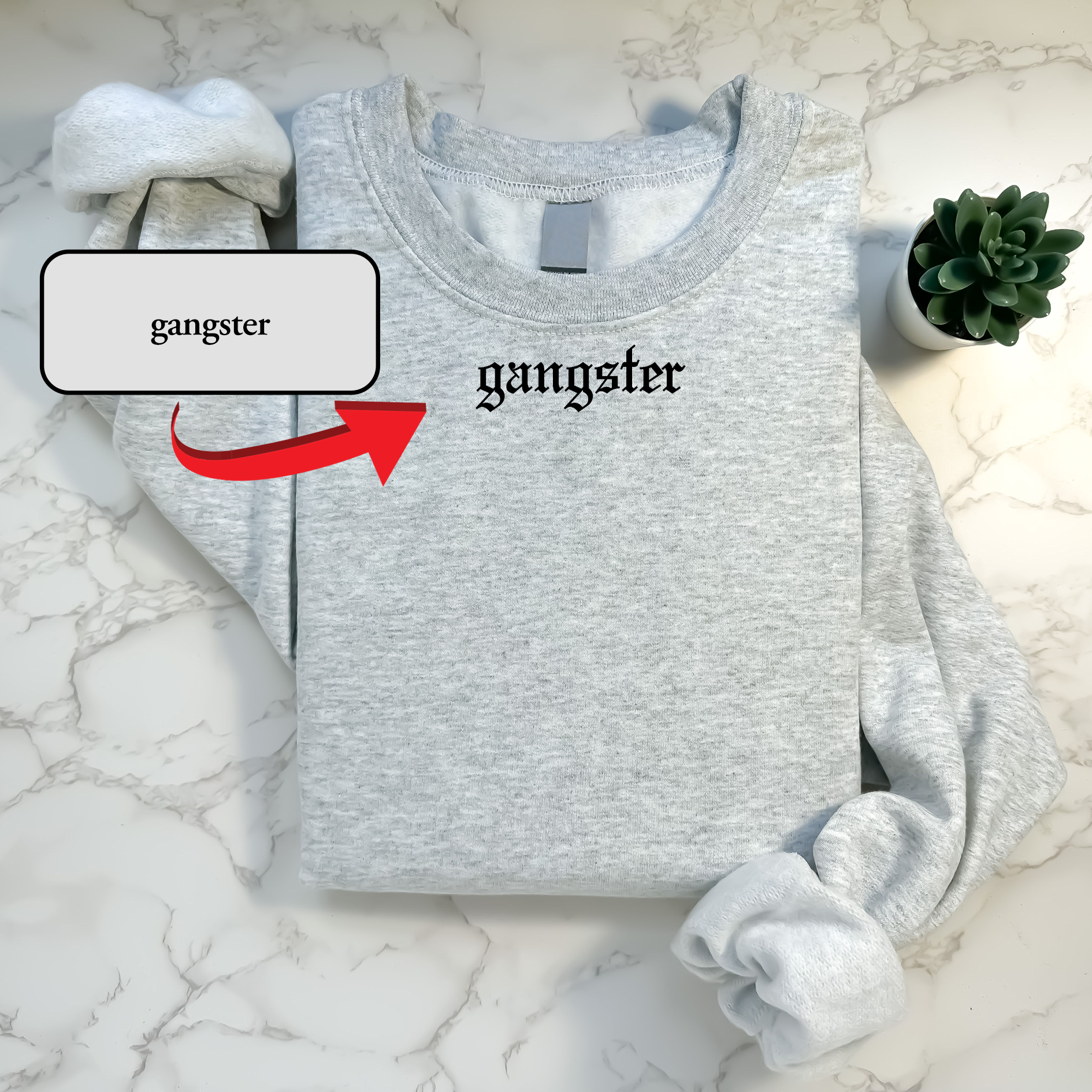 Custom Text Sweatshirt – Personalized Embroidery