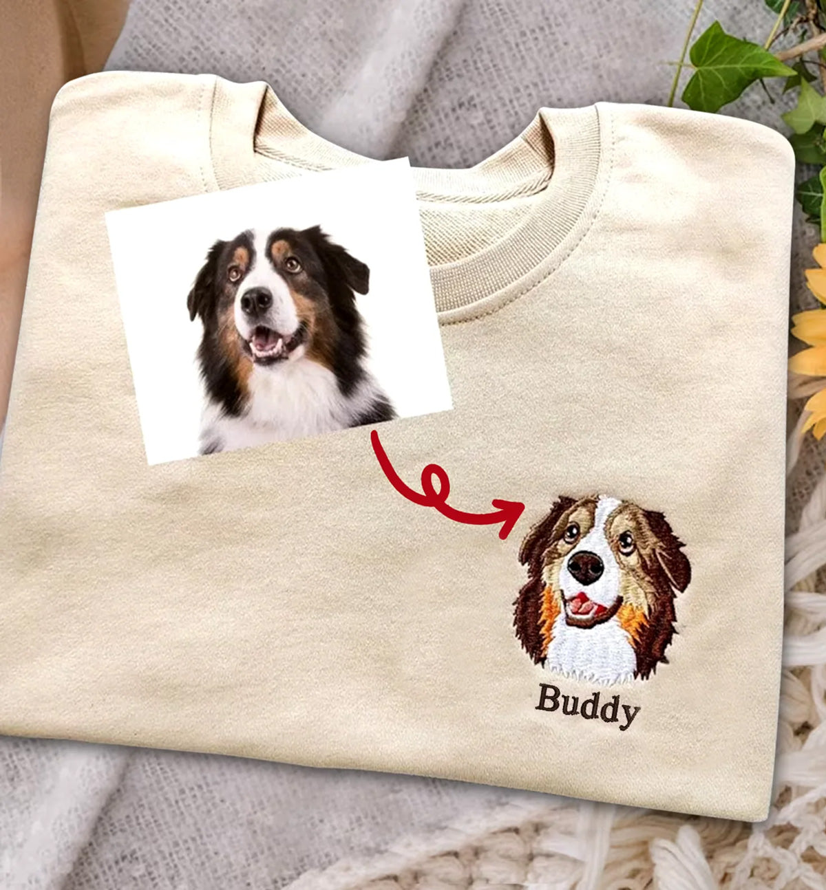 Custom Embroidered Pet Portrait From Your Photo